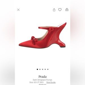 Prada size 38 sculpted platform wedge